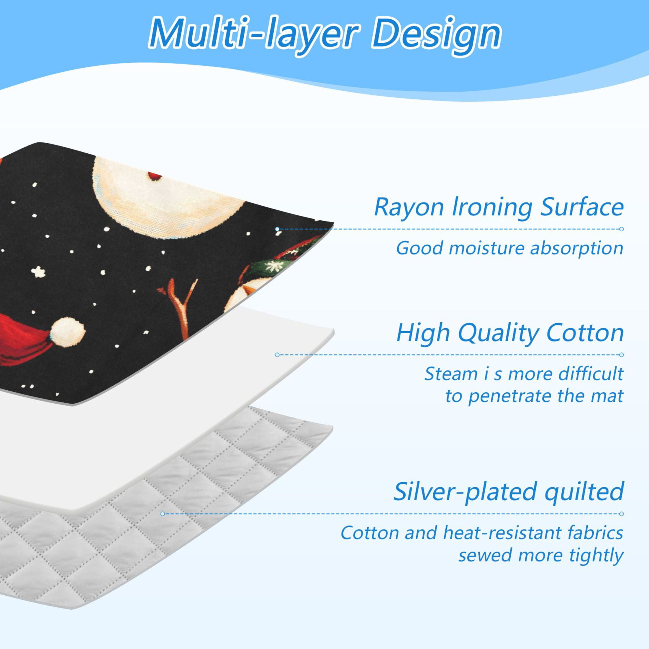 Colorful Snowman Ironing Mat Blanket for Table Top Travel Portable Ironing Board Pad 47.2x27.6 Inch