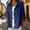 Blue, variant on Womens Tops 3/4 Sleeve V Neck Cotton and Linen Business Casual Blouses Summer Tees Shirts Sky Blue,S