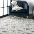 thumbnail image 5 of nuLOOM Ansley Moroccan Lattice Tassel Light Grey 6' Modern Round Rug, 5 of 9