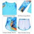 thumbnail image 4 of Aideaone 2 Piece Girls Rash Guard Set Long Sleeve Swimsuit with Shorts UPF 50+ Bathing Suits for Girls 7-12 Years, 4 of 5