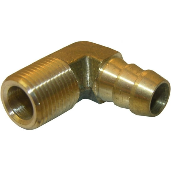 LASCO 17-7915 3/8-Inch Male Pipe Thread by 1/2-Inch Hose Barb Brass 90-Degree Ell/Elbow