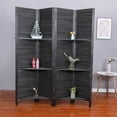 thumbnail image 2 of Milton Greens Stars Inc 4-Panel Farmhouse Wood Room Divider in Black, 2 of 5