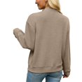 thumbnail image 7 of Wevis Women's Zip Up Fall Jacket, Long Sleeve Ribbed Knit Autumn Cardigan, Casual Loose Lightweight Sweater Coat, 7 of 7