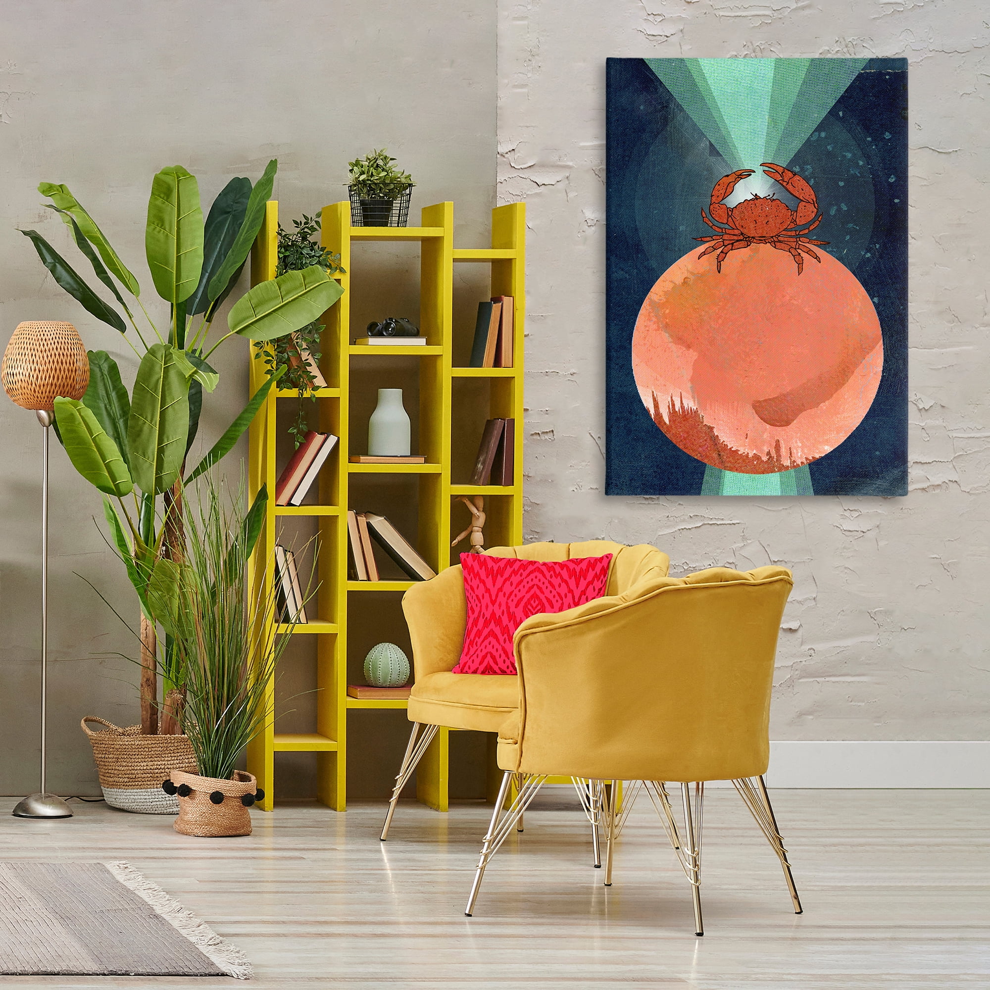 Stupell Industries Surreal Crab on Sphere Animals & Insects Painting Gallery Wrapped Canvas Art Print Wall Art, 30 x 45