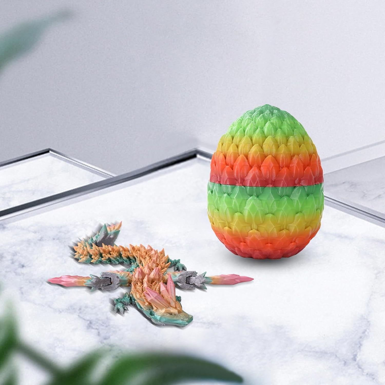 Home Office Desk Decor3D Printed Dragon Egg Crystal 3D Dragon Fidget Toys for Adult Articulated Dragon Egg Surprise Dragon Gifts