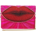 thumbnail image 2 of Mary Frances Smooch Beaded Lips Crossbody Clutch Handbag, Pink, 2 of 6