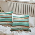 thumbnail image 5 of Abstract Turquoise Outdoor Pillow Covers Pack of 2 and Brown Gradient Wood Board Waterproof Throw Pillow Covers Decorative Cushion Cases for Patio Garden Tent Balcony Couch 26x26 inch, 5 of 8
