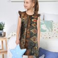thumbnail image 4 of Goofa Vintage Poker Chips Pattern Sweet & Sassy Girls' Nightgowns - Short Sleeve & Short Sleeve Graphic Sleep Dress Pajamas - Sleepwear for Girls (4-14Years)-Small, 4 of 6