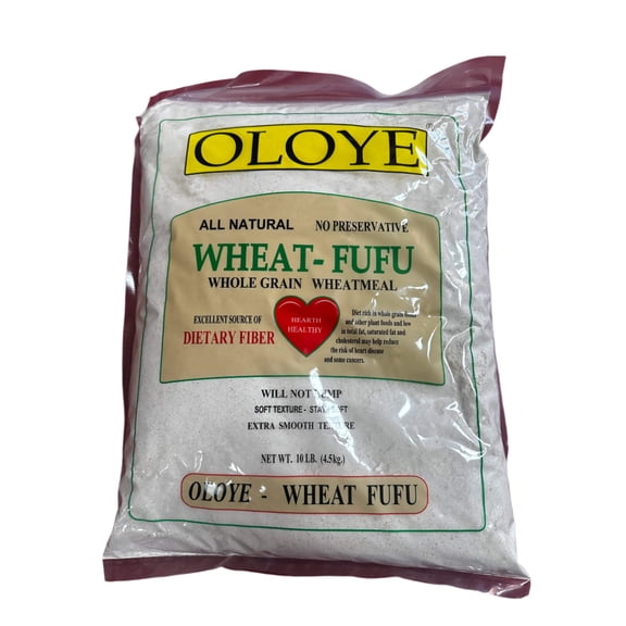 Oloye Wheat Fufu – Premium Whole Grain Wheatmeal | Soft  Smooth Texture | 10lb (4.5kg)