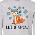 thumbnail image 4 of Inktastic Let It Snow Cute Orange Fox in Hat and Scarf Long Sleeve Youth T-Shirt, 4 of 5