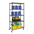 thumbnail image 3 of Ktaxon Commercial 5-Tier Storage Rack, Rolling Metal Garage Storage Shelves Black, 35''W x 18''D x 71''H, Capacity for 1250 lbs, 3 of 9