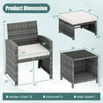 thumbnail image 3 of Costway 5 Pieces Patio Furniture Set PE Wicker Outdoor Lounge Chairs with 2 Ottomans White, 3 of 7