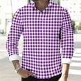thumbnail image 6 of WAENQINLA Plaid Shirt Men Button Up Regular Fit Tops Long Sleeve Dressy Casual Golf Tees Winter Work Jackets Purple XXXL, 6 of 8