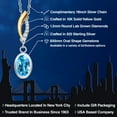 thumbnail image 2 of Gem Stone King 925 Silver and 10K Yellow Gold Swiss Blue Topaz and Lab Grown Diamond Pendant Necklace for Women | 1.55 Cttw | Gemstone November Birthstone | Oval 8X6MM | With 18 inch Chain, 2 of 6