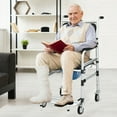 thumbnail image 3 of Gymax Fauteuil Roulant 2-en-1 en Aluminium pour Commode/douche avec Roulettes Verrouillables Hauteur Réglable, 3 of 10