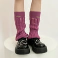 thumbnail image 4 of Flared Leg Warmers for Women Girls Lolitas Foot Cover Socks Knit Leg Socks Gothic Leg Cover Middle Tube Socks, 4 of 8