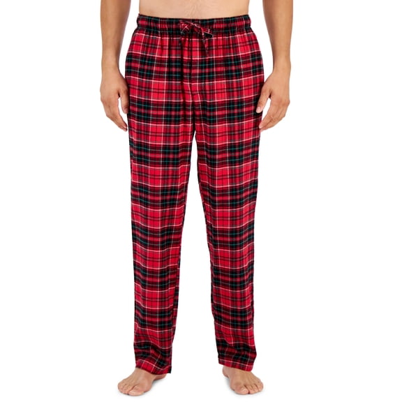 Club Room Men's Flannel Pajama Pants- Medium-Red