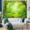 thumbnail image 2 of Lush Green Forest Wall Tapestry, Spring Wood Tapestries for Room Decor, Vibrant Nature Tapestry 80"x60", 2 of 7