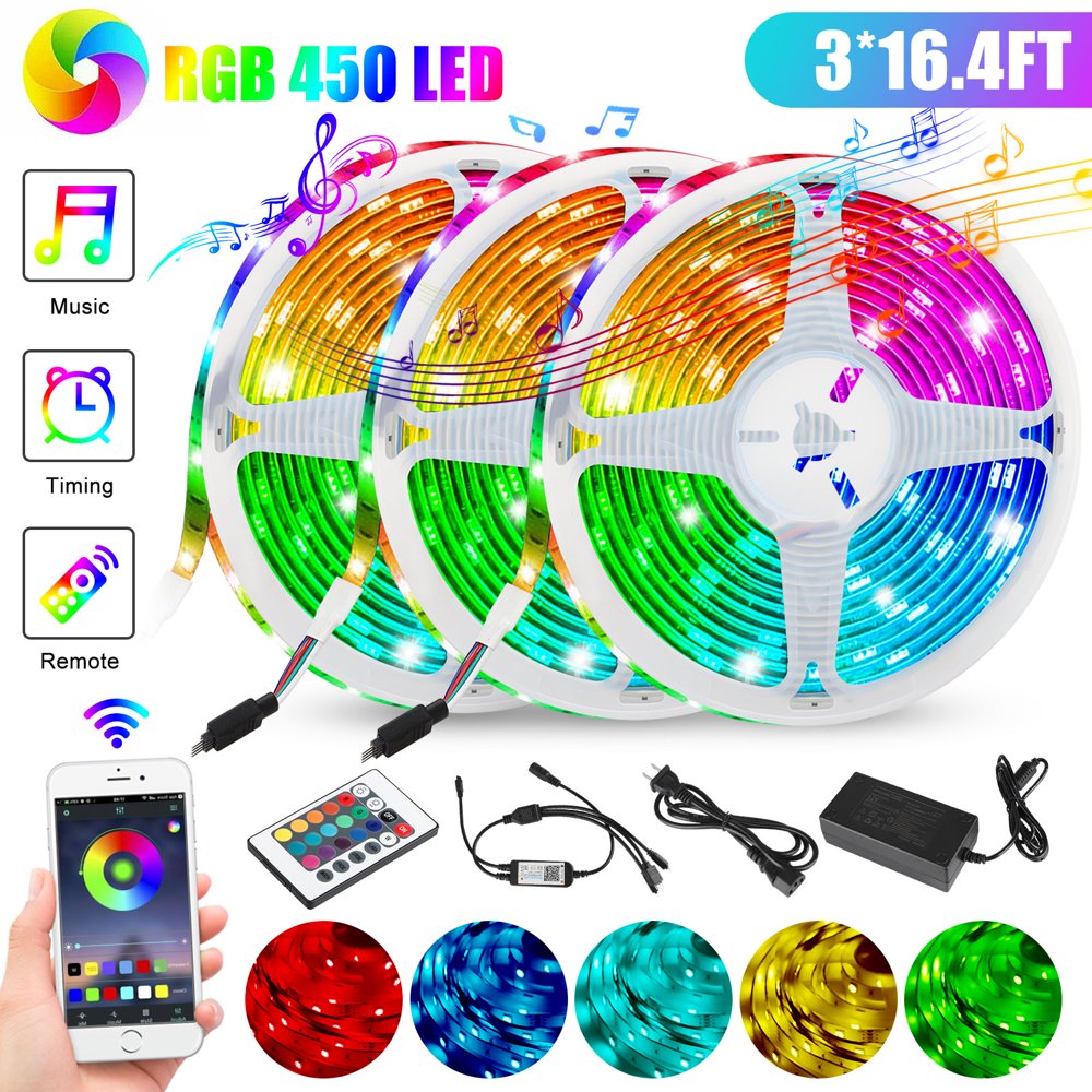 LED Strip Lights, 49.2ft Smart Color Changing Rope Lights Kit, SMD 5050