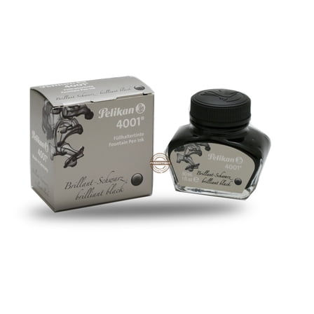Pelikan 4001 Fountain Pen Ink, Brilliant Black, 30ml / 1 fl oz (301051)