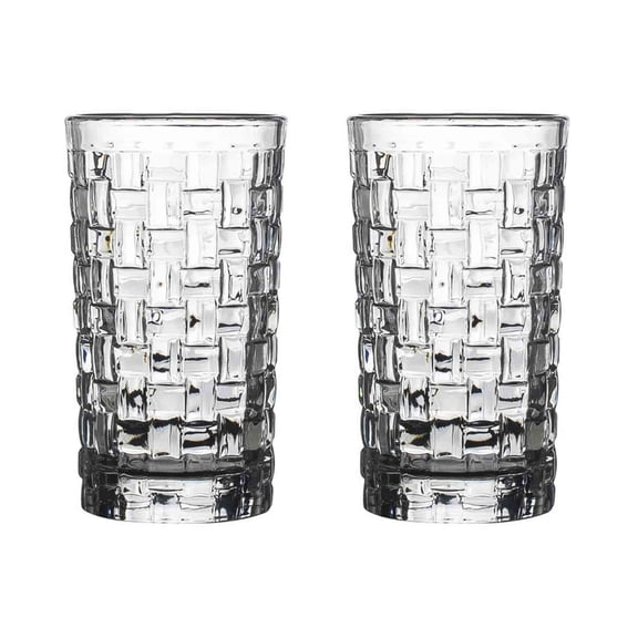 Woven Texture Whiskey Glass, Clear Lead-free Glasses Tumblers for Water, Juice, Milk, Beer, Cocktails, Cold and Hot Drinks
