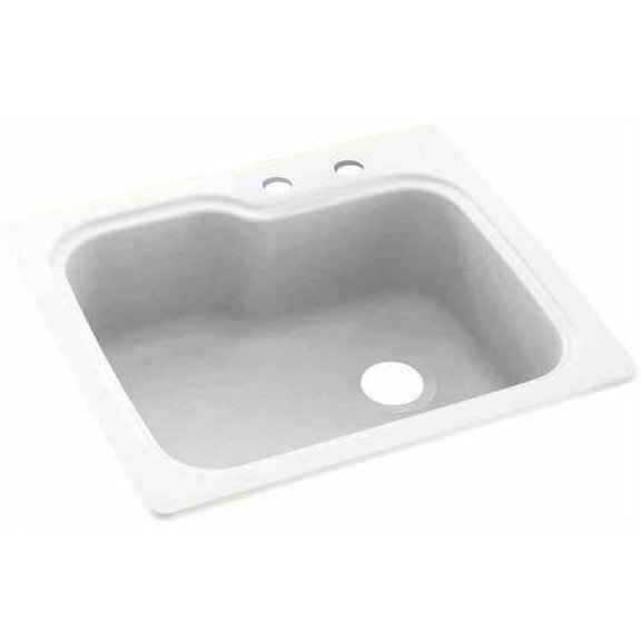 Swan Solid Surface Kitchen Sink (25" x 22") with 2 Faucet Holes