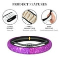 thumbnail image 6 of Disketp Pink Purple Glitter Elastic Microfiber Steering Wheel Cover for Truck,SUV,Cars,Universal 15 inch,Anti-Slip, 6 of 8