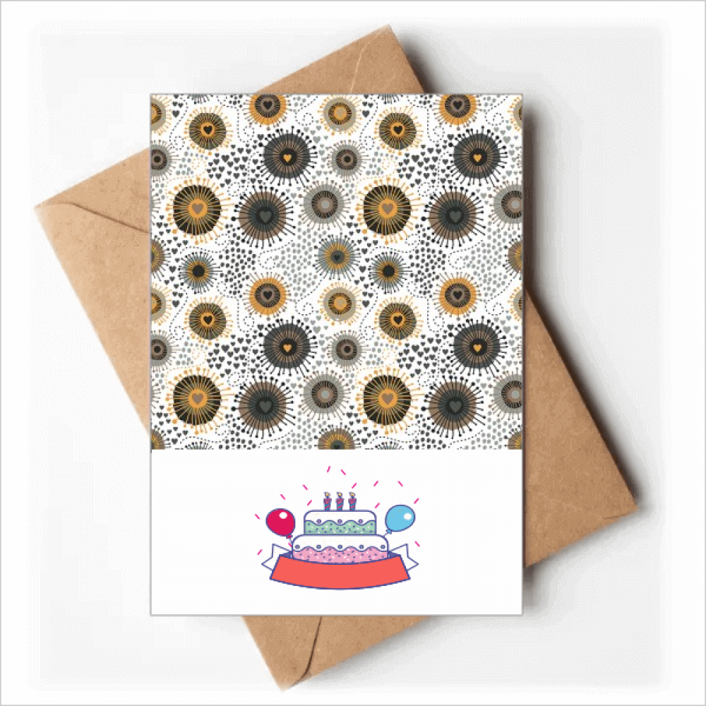 Flowers Yellow Black Petals Spots Happy Birthday Greeting Cards Envelopes Blank