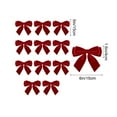 thumbnail image 3 of 12pcs Velvet Bow Decorations - Valentine's Day & Christmas Window Decor, Festive Tree Ornament, oft Bow tickers for Home Holiday Decoration, 6*6in, Red, 3 of 9
