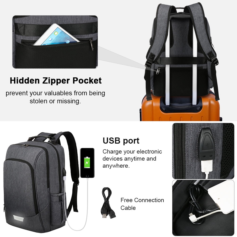 Travel Laptop Backpack 17inch Security Business With Lock And USB Charging Port