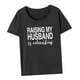 thumbnail image 3 of Camiseta para mujer con cuello redondo y elegante camiseta básica simple para mochilero M, 3 of 8