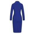 thumbnail image 5 of BangWanChi Work Dresses for Women Dresses for Women Womens Summer Dresses Women V-Neck Solid Color Temperament Long Sleeve Outerwear Blazer Dress, 5 of 6