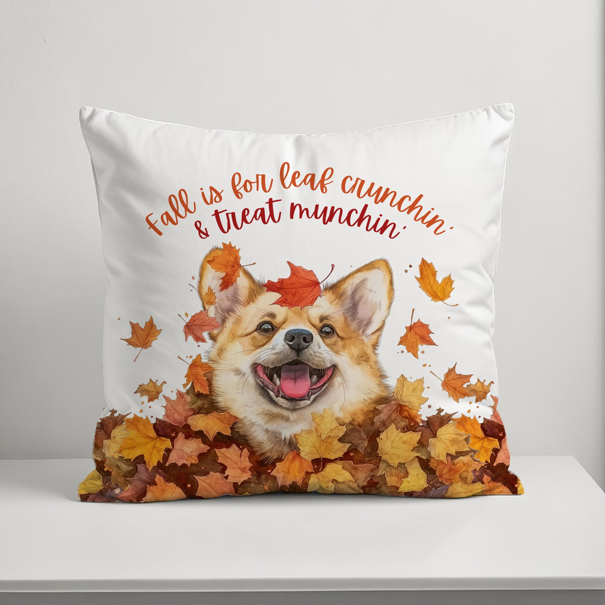 Creative Products Fall Corgi 18 x 18 Indoor / Outdoor Pillow