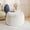 White, variant on Round Stuffed Pouf Ottoman Foot Rest, Faux Fur Poufs with Memory Foam Filling, Ottomans for Living Room, Nursery, Dorm, Soft Foot Stool Ottoman for Couch, Perfect for Resting Your Feet