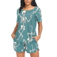 thumbnail image 4 of joogoo Women's Pajama Set Skeleton Dancing Short Sleepwear Loungewear with Pockets XL, 4 of 7