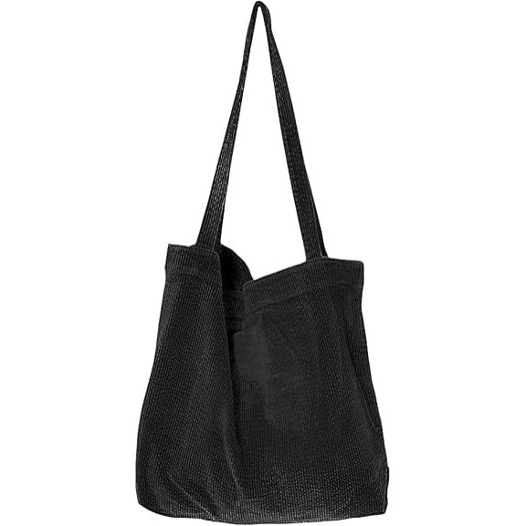 KXF Corduroy Tote Bag for Women Large Capacity Shoulder Handbags Ladies Zipper Casual Hobo Bag with Inner Pockets for Work Travel Shopping