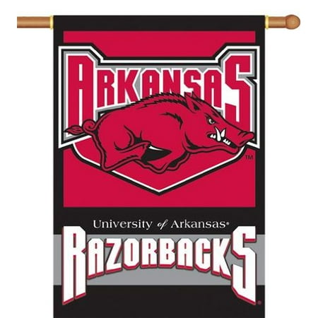 - NCAA Arkansas Razorbacks 2-Sided 28-by-40 inch House Banner with Pole Sleeve, Officially licensed NCAA Collegiate product. By BSI