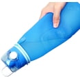thumbnail image 4 of Botella de agua plegable de 1 litro, portátil, grande, taza de viaje, reutilizable, botella deportiva (1L azul), 4 of 5