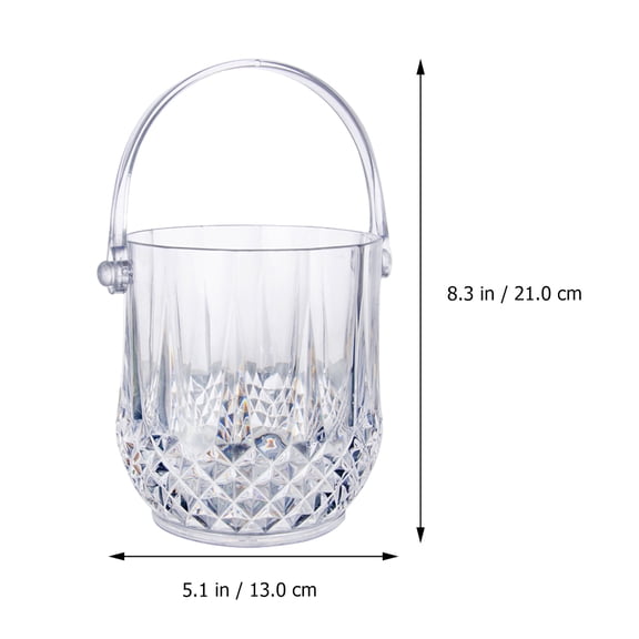UPOUART Clear Acrylic Ice Bucket with Lid and Tongs, Large Capacity Thickened Design for Wine and Cocktails, 1 Set