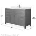 thumbnail image 5 of Wyndham Collection Beckett 54" Wood Single Bathroom Vanity in Gray/Nickel, 5 of 6