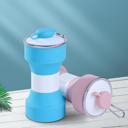 

Flm 650ml Collapsible Water Cup Anti-crack Stability Macaron Color Camping Hiking Portable Folding Water Cup for Outdoor