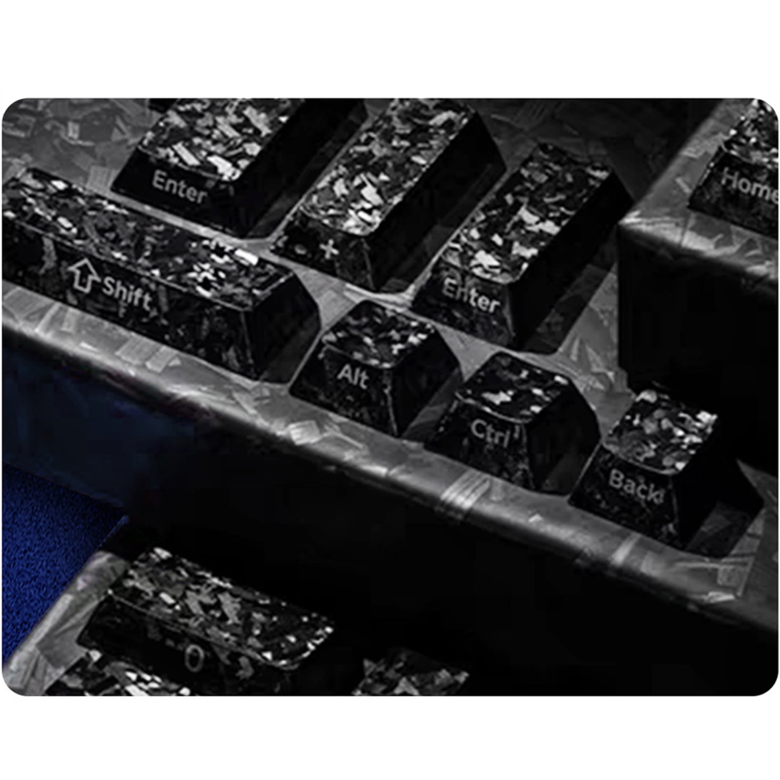 Full Set Keycaps 119 Keys Carbon-Look Keycap Enhances Keyboards Aesthetics and Typing for Gaming Mechanical Keyboards