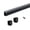 Matte Black, variant on Premium hourglass closet rod - custom cut to size. Hourglass shaped wardrobe tube, protective top cover, seamless and reversible with ribbed and smooth sides. (Matte Black)