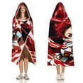 thumbnail image 3 of Demon Slayer Wearable Blanket Cloak Arctic Velvet Hooded Blanket Soft Fuzzy Hoodie Blanket Cape for Adults Kids 50"x60", 3 of 8