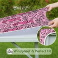 thumbnail image 6 of Pink Breast Cancer and Love Square Fitted Tablecloth with Elastic Edge,Square Table Cover,Washable Elastic Table Cover for Home Kitchen Party Decor 34"x34", 6 of 6