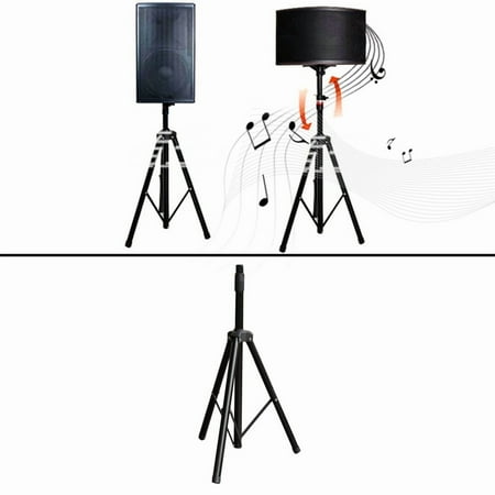 Universal Portable Retractable Black Heavy Duty Tripod Surround Holder Pole Mount DJ PA Speaker Stand Support Bracket