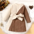 thumbnail image 3 of NZRVAWS Infant Baby Girl Clothes 12 Months Girls Round Neck Long Sleeve Ribbing Dress Waist Belt Baby Girl Fall Winter Clothes 18 Months, 3 of 7