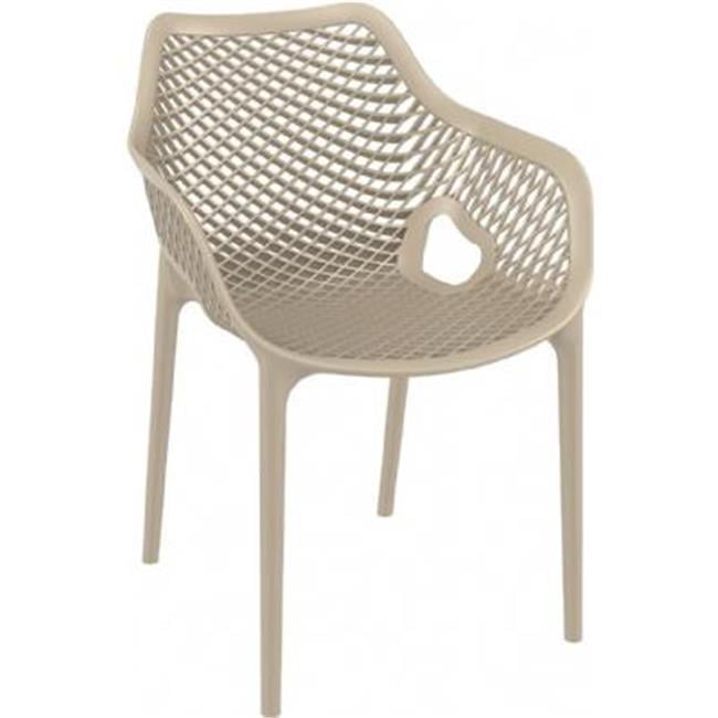 BrylaneHome Roma All-Weather Wicker Stacking Chair Lemon 