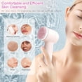 thumbnail image 6 of Multi-Function Electric Facial Cleansing Brush with Base and 2 Brush Heads, Portable Face Scrubber for Deep Skin Cleaning and Gentle Exfoliating (Pink), 6 of 7