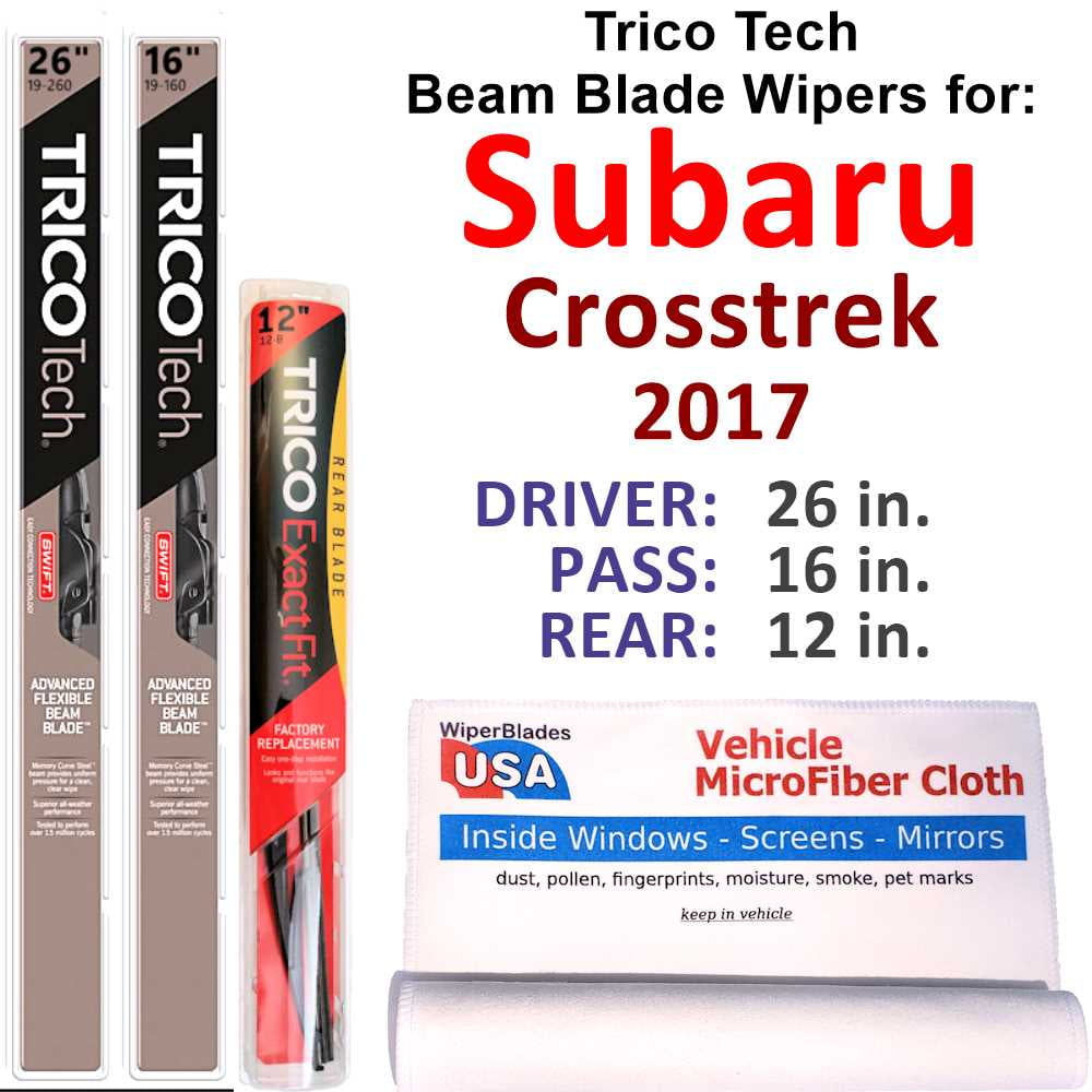 2017 Subaru Crosstrek Beam Blade Wipers (Set of 3) w/Rear Wiper